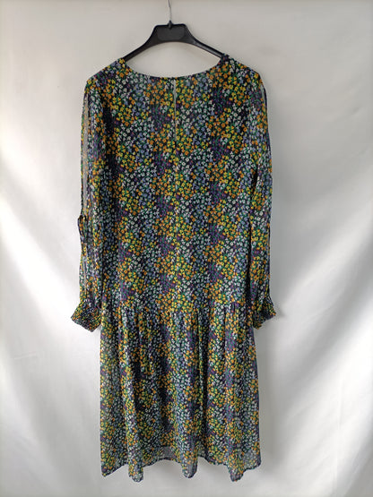 MANGO. Vestido midi flores T.m