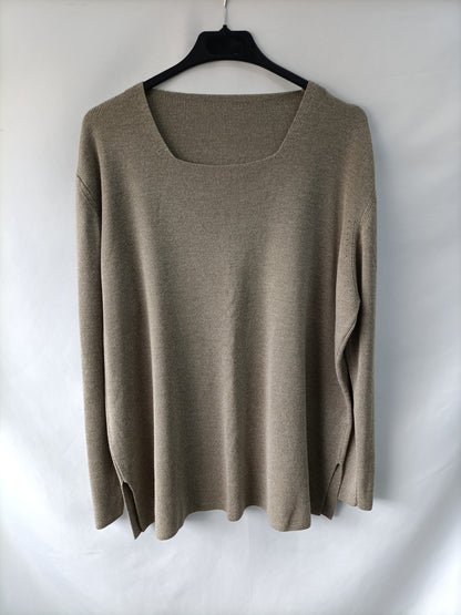 OTRAS.Jersey marrón verdoso T.u(m)