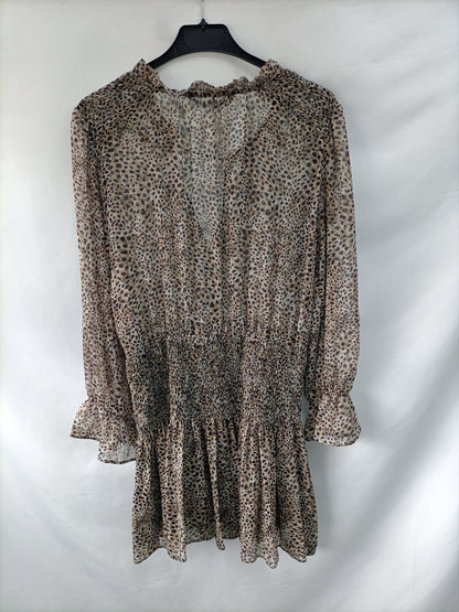 ZARA. Vestido corto estampado  T.s