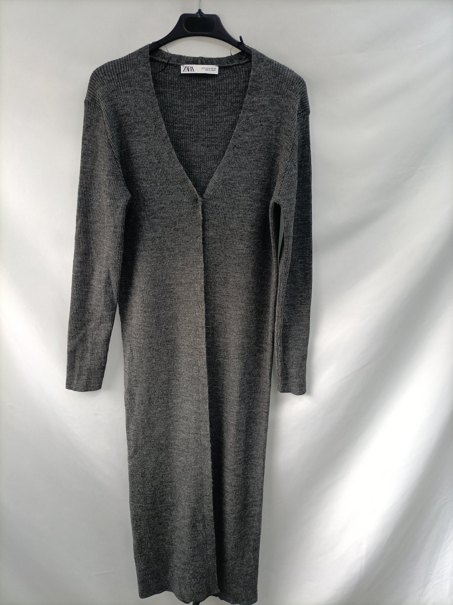 MARKET.ZARA. Cárdigan largo gris  T.m