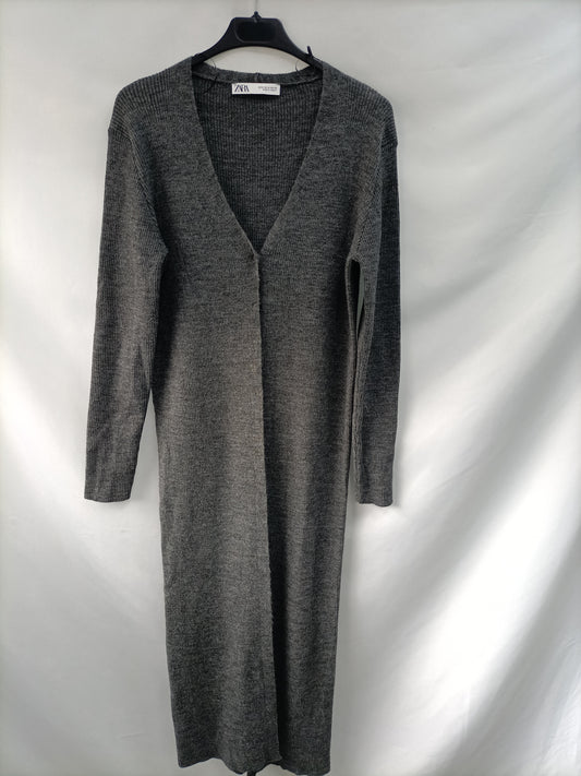 MARKET.ZARA. Cárdigan largo gris  T.m