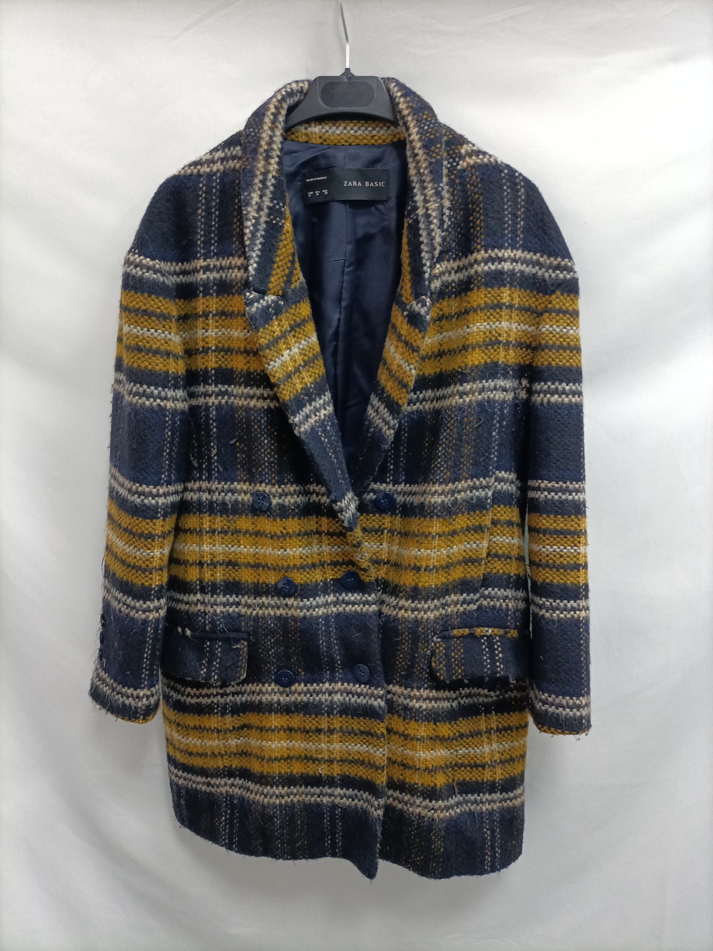 ZARA. Abrigo de cuadros T.m