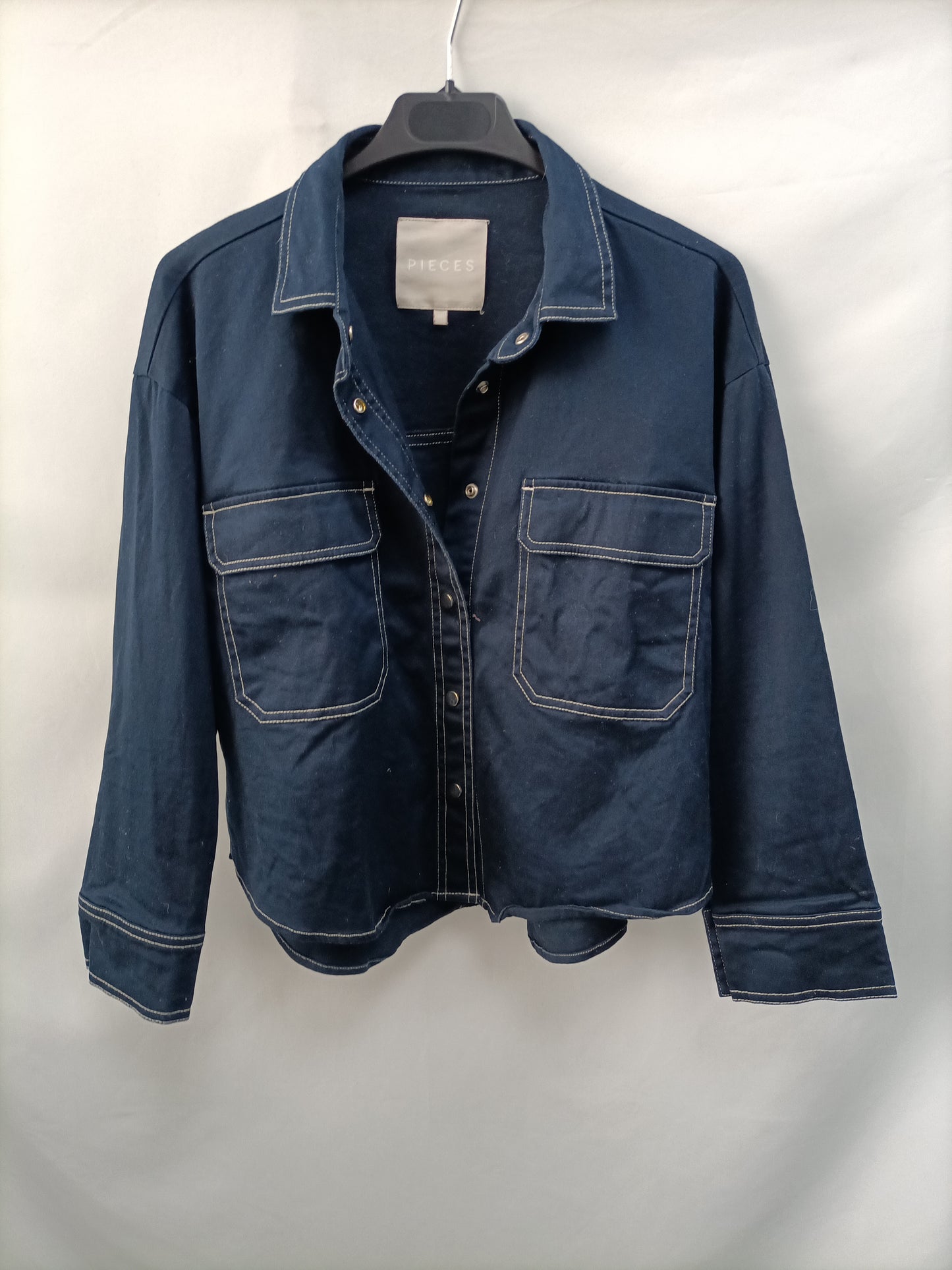 PIECES. Sobrecamisa denim  T.m