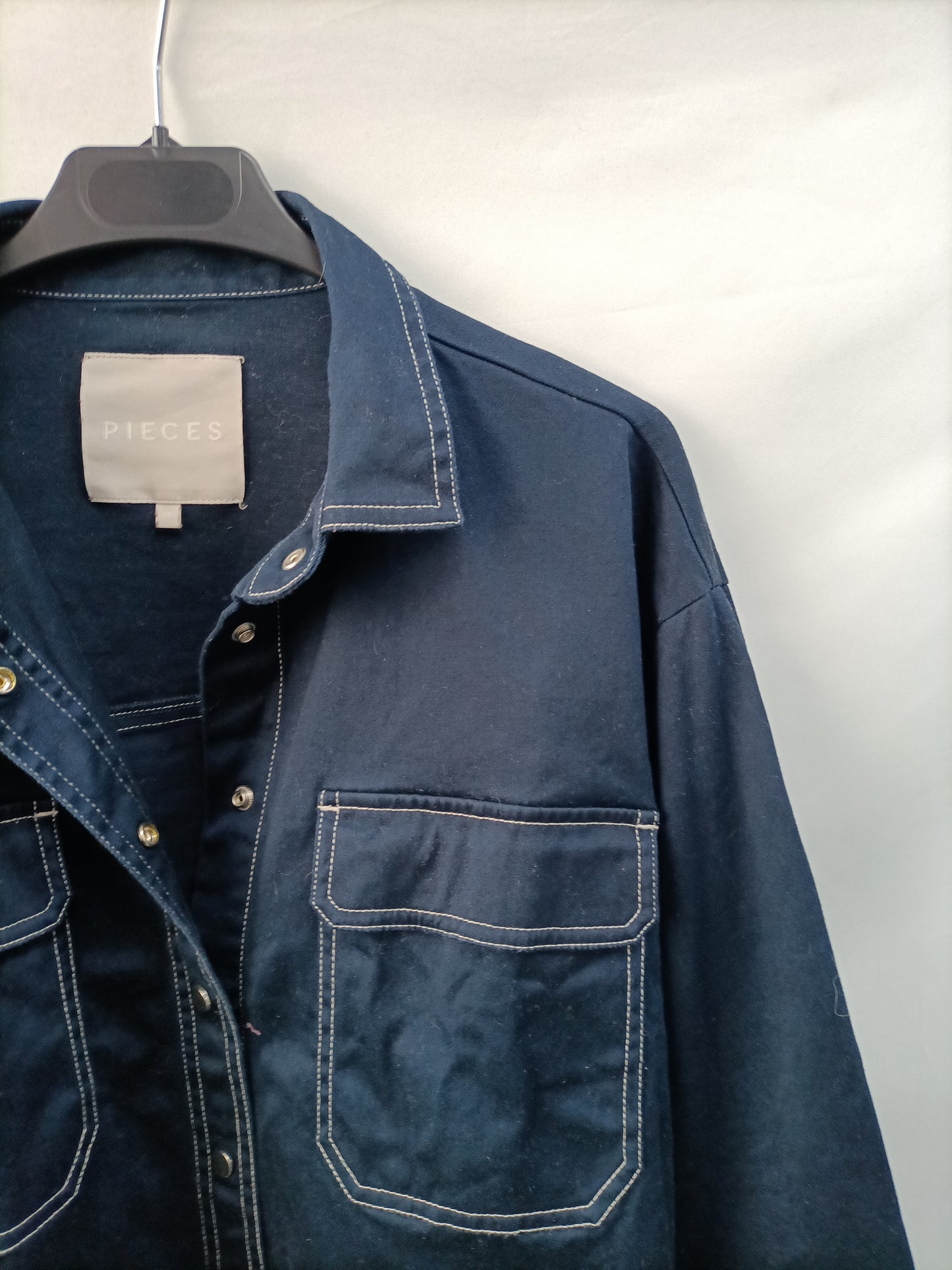 PIECES. Sobrecamisa denim  T.m