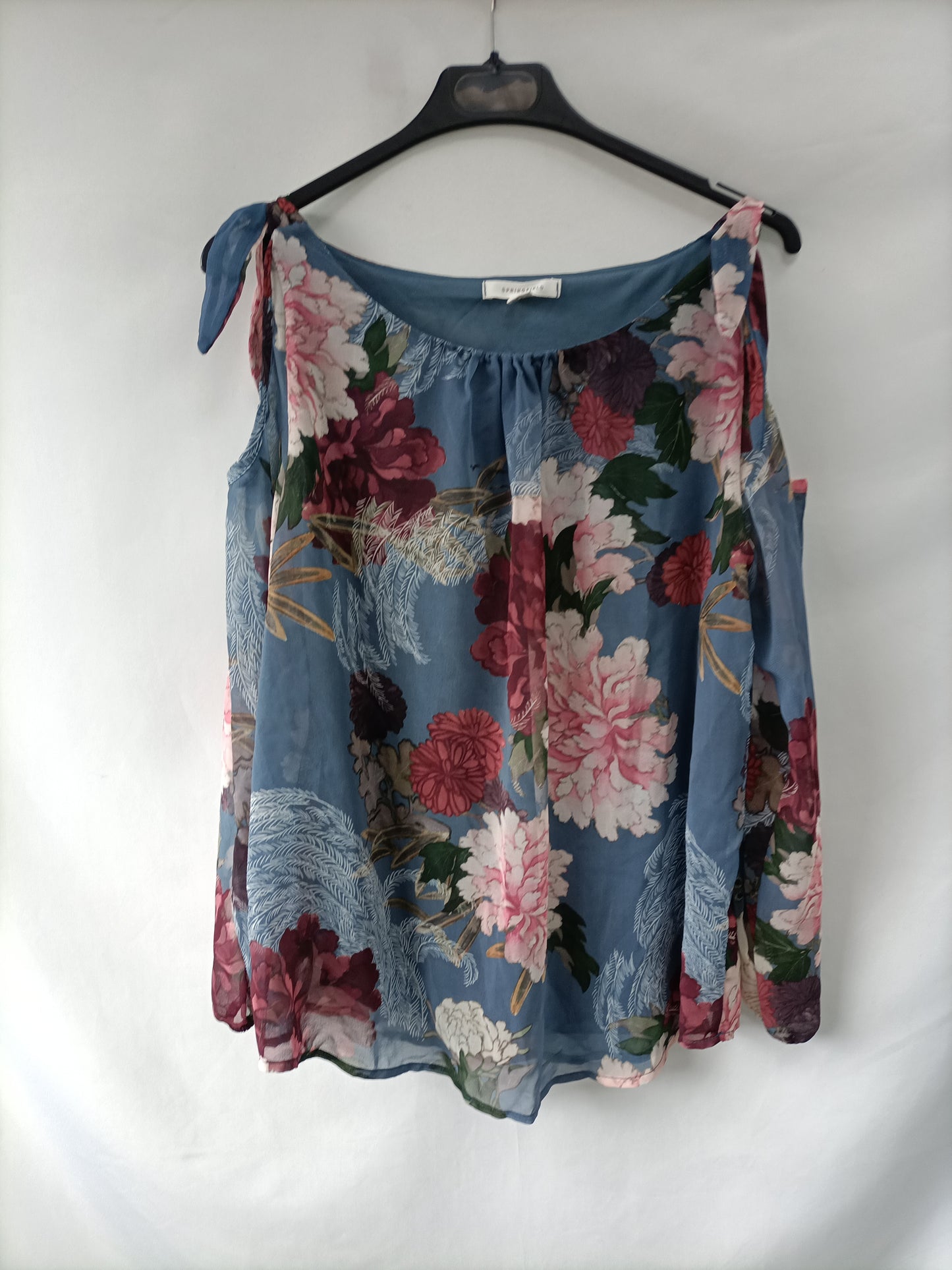 SPRINGFIELD. Blue floral blouse T.40