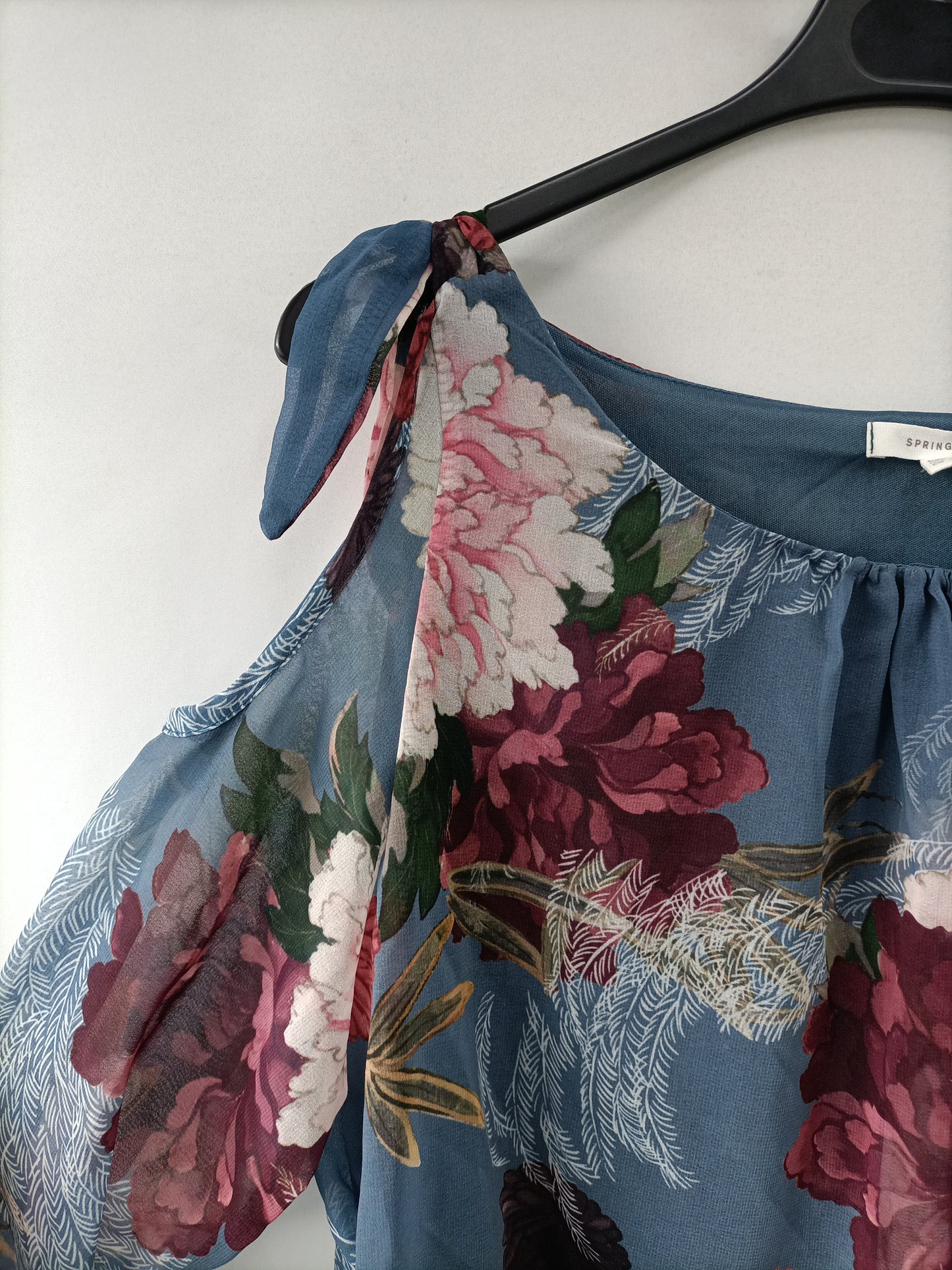 SPRINGFIELD. Blue floral blouse T.40
