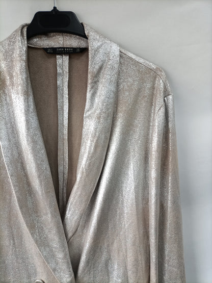 ZARA. Blazer plateada T.s