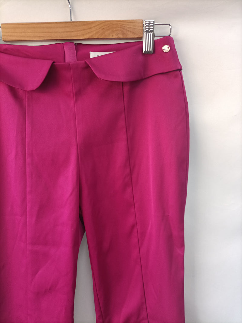PEDRO DEL HIERRO. Pantalones rosas de vestir T.36