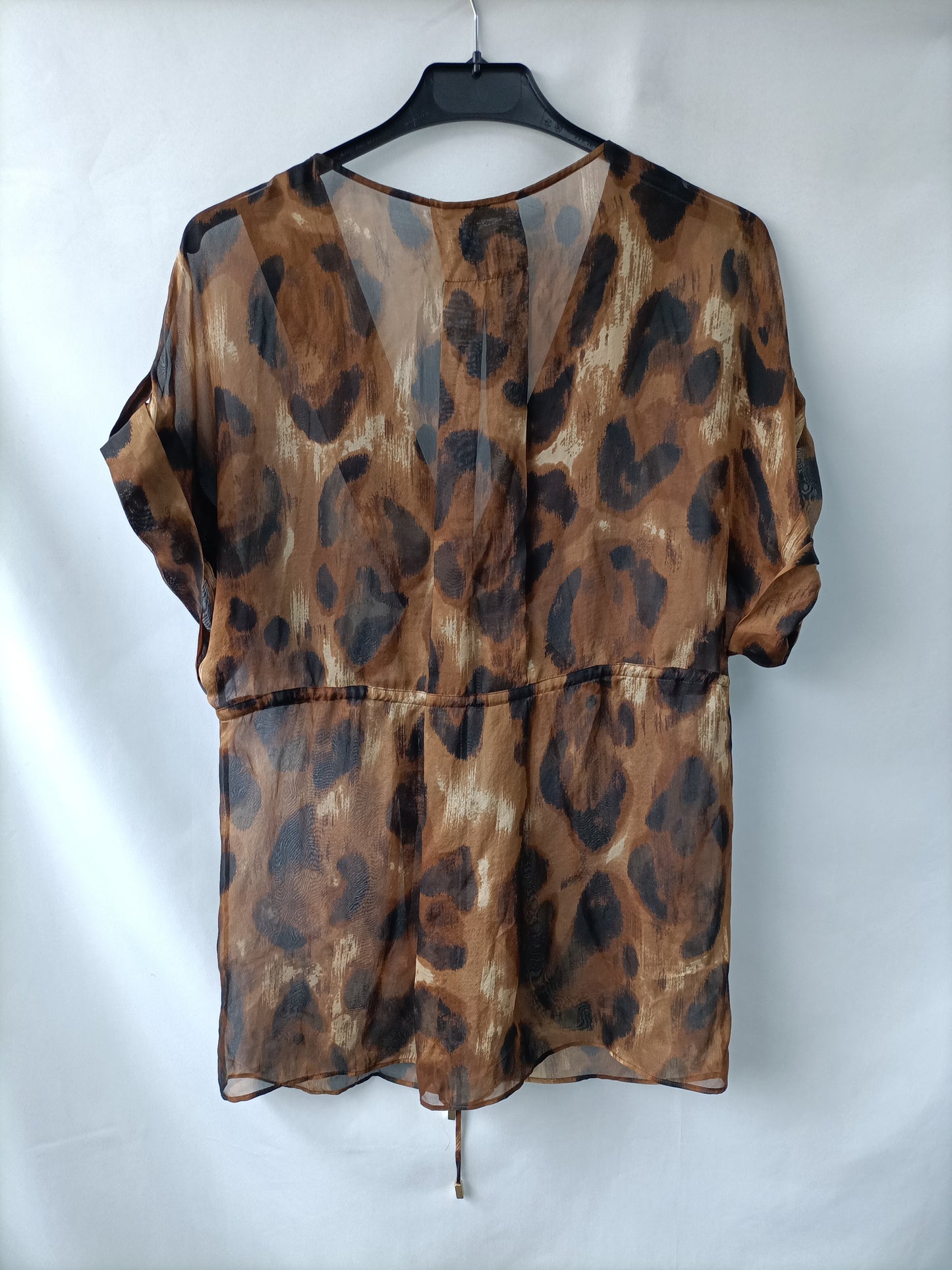 MASSIMO DUTTI. Fluid animal print blouse Tu (m)