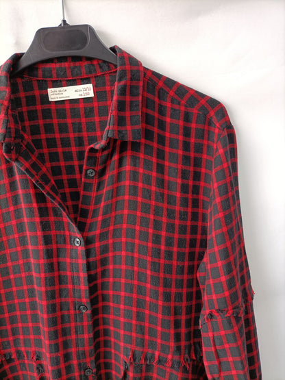 ZARA. Vestido corto cuadros T.11/12