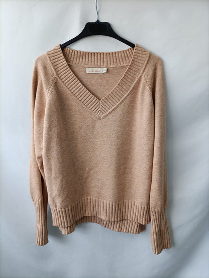ALLO ALLO. Jersey  de punto beige T.s/m