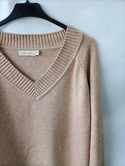 ALLO ALLO. Jersey  de punto beige T.s/m