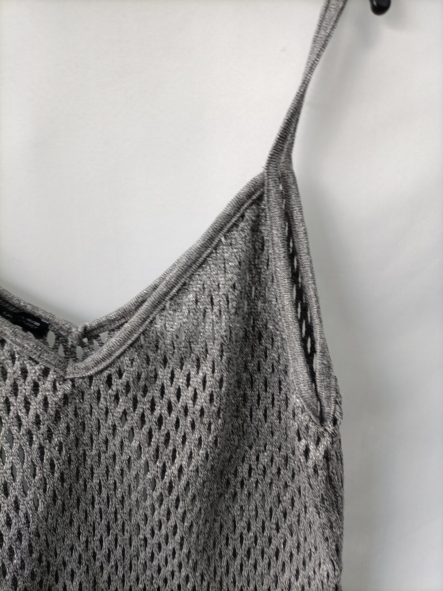 ZARA. Top punto gris T.l