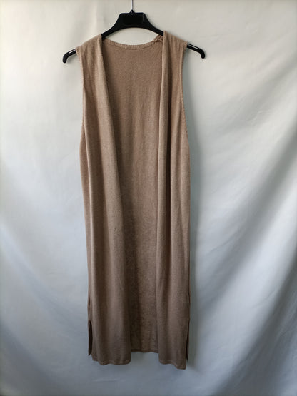 OTRAS. Chaleco abierta beige T.u(m)
