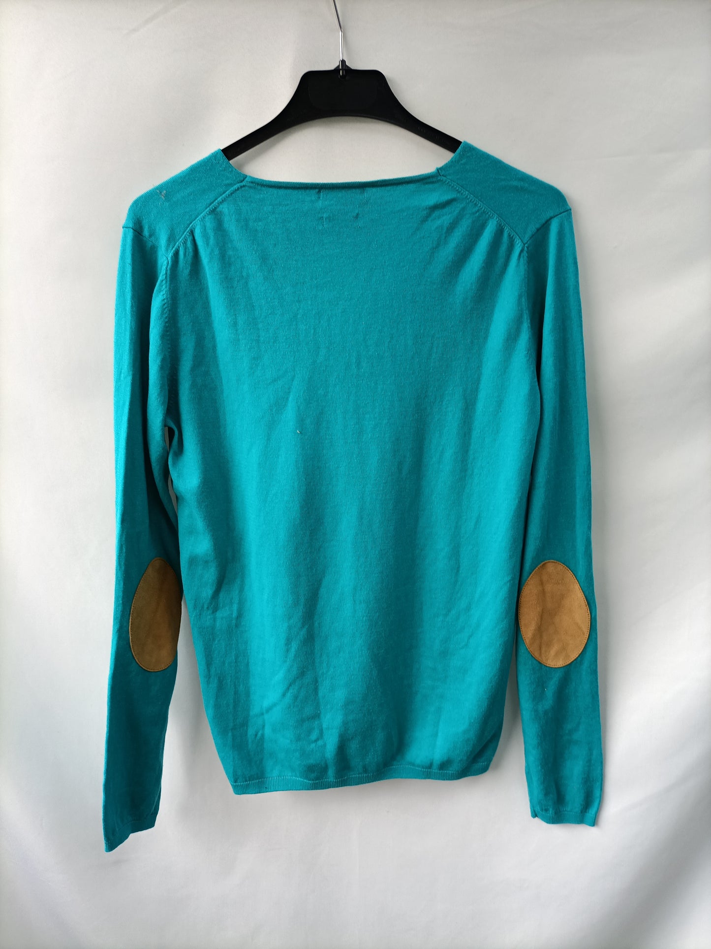 MASSIMO DUTTI. Jersey turquesa coderas T.m