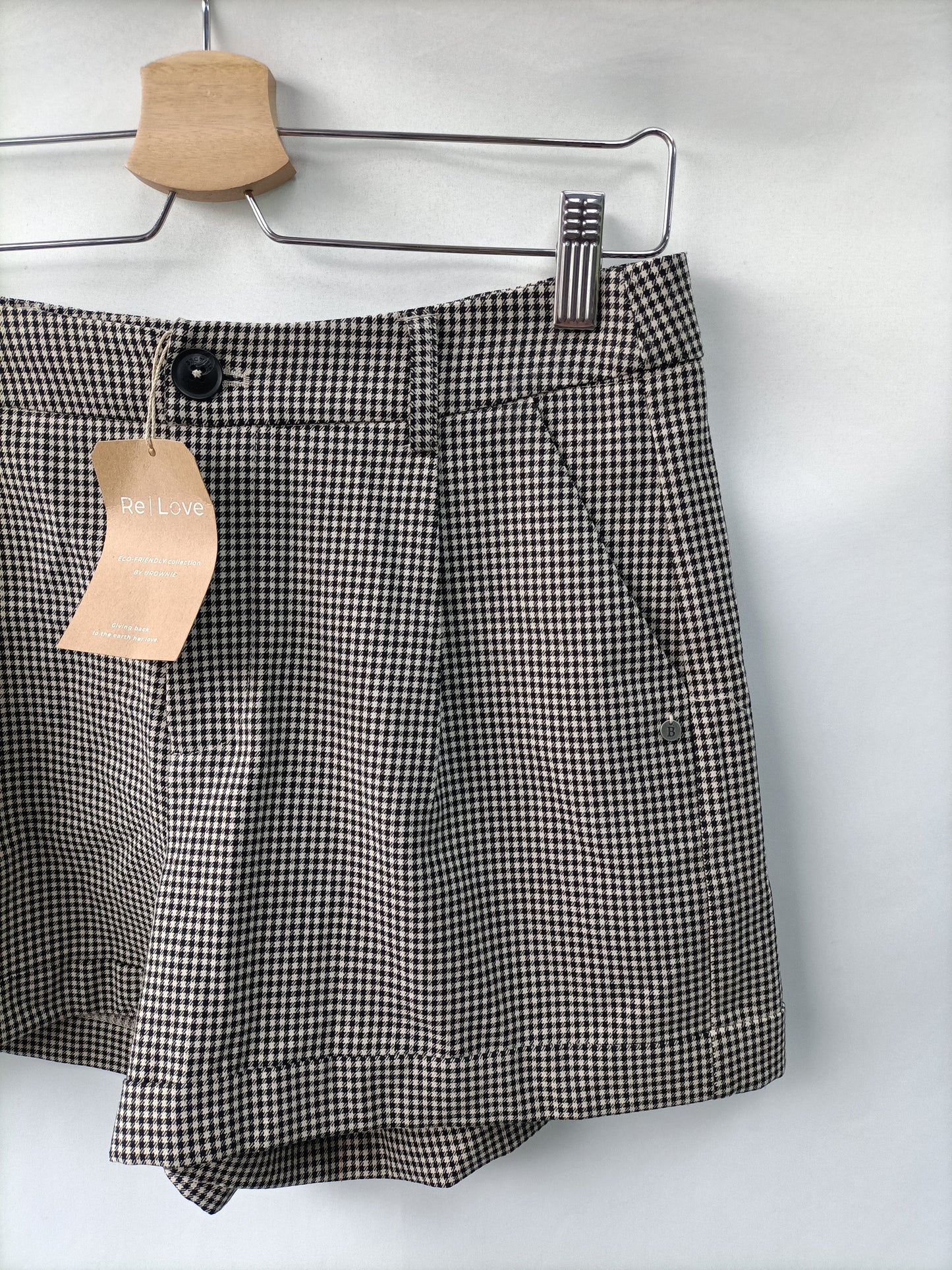 BROWNIE.Shorts vestir pata de gallo T.s