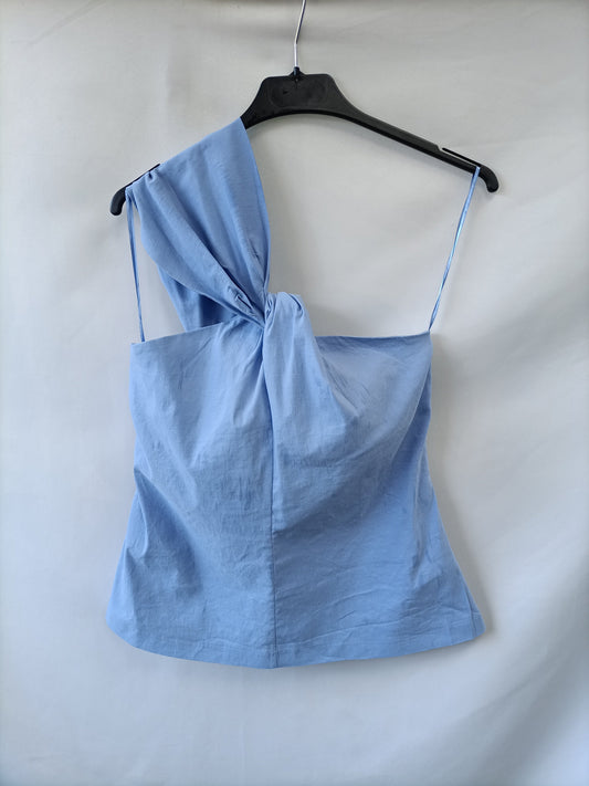 ZARA. Top azul T.m