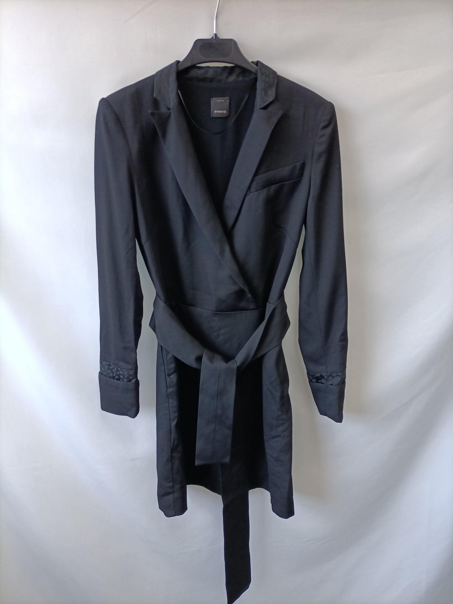 PINKO. Black dress with bow, size S/M