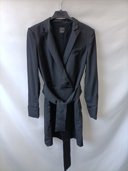 PINKO. Black dress with bow, size S/M