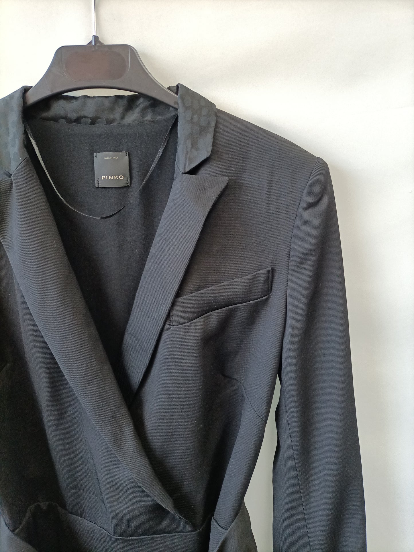 PINKO. Black dress with bow, size S/M