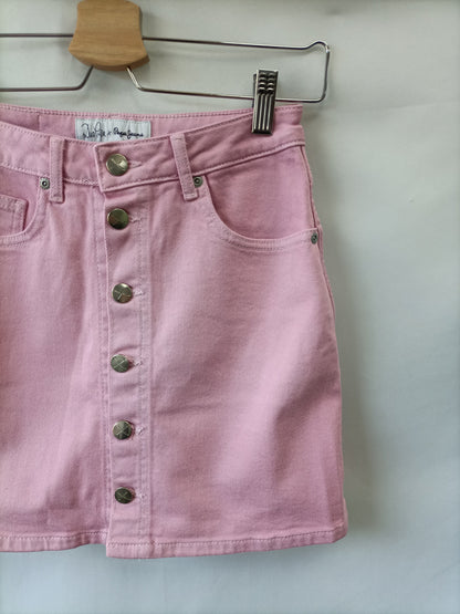 PEPEJEANS.  falda rosa botones T.s