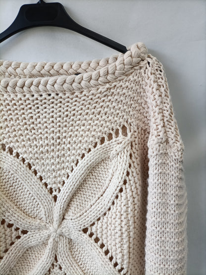 SUPERDRY. Jersey punto gordo beige T.s