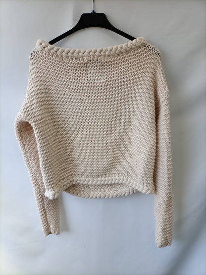 SUPERDRY. Jersey punto gordo beige T.s