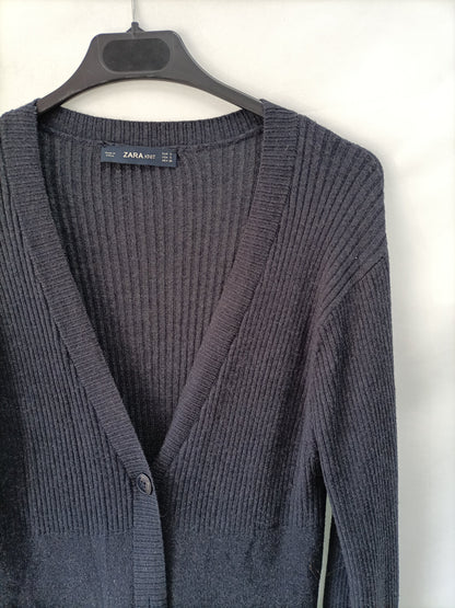 ZARA. Cardigan azul marino  canale T.s