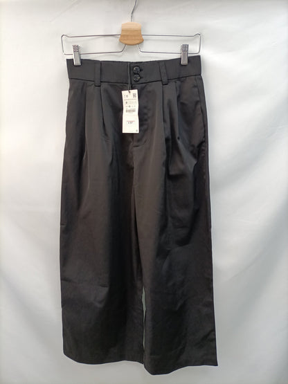 ZARA.Pantalones culottes negro T.m