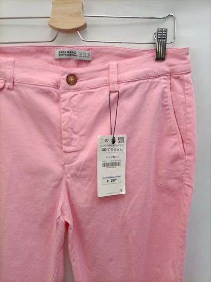 ZARA.Pantalons rosas T.40