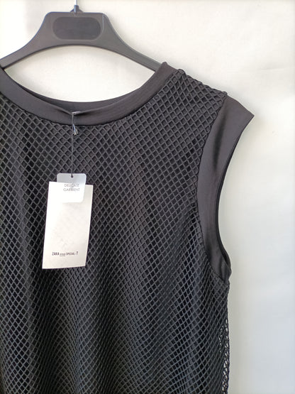 ZARA. Black mesh top TL