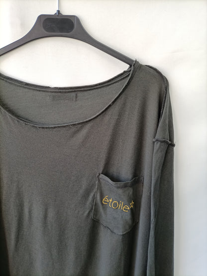 THE HIP TEE.Camiseta verde oscuro manga larga TU