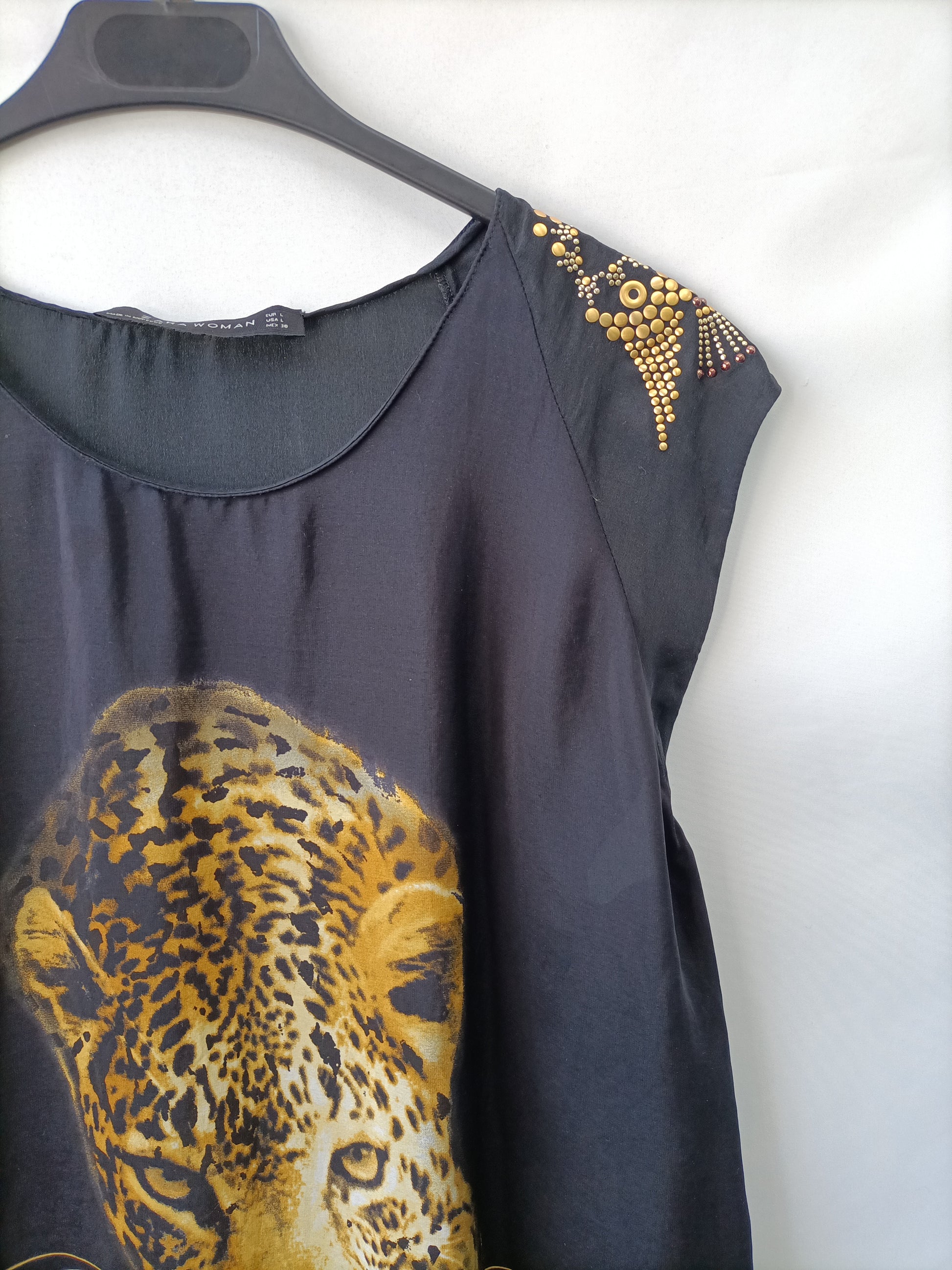 Leopard Camisa Leopardo Zara Animal Print Blusa Estampada Cinturon