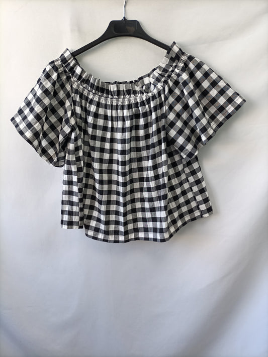 MANGO. Top cuadros vichi T.xs