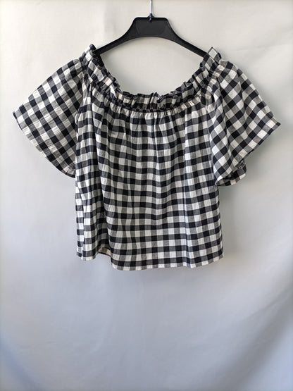 MANGO. Top cuadros vichi T.xs