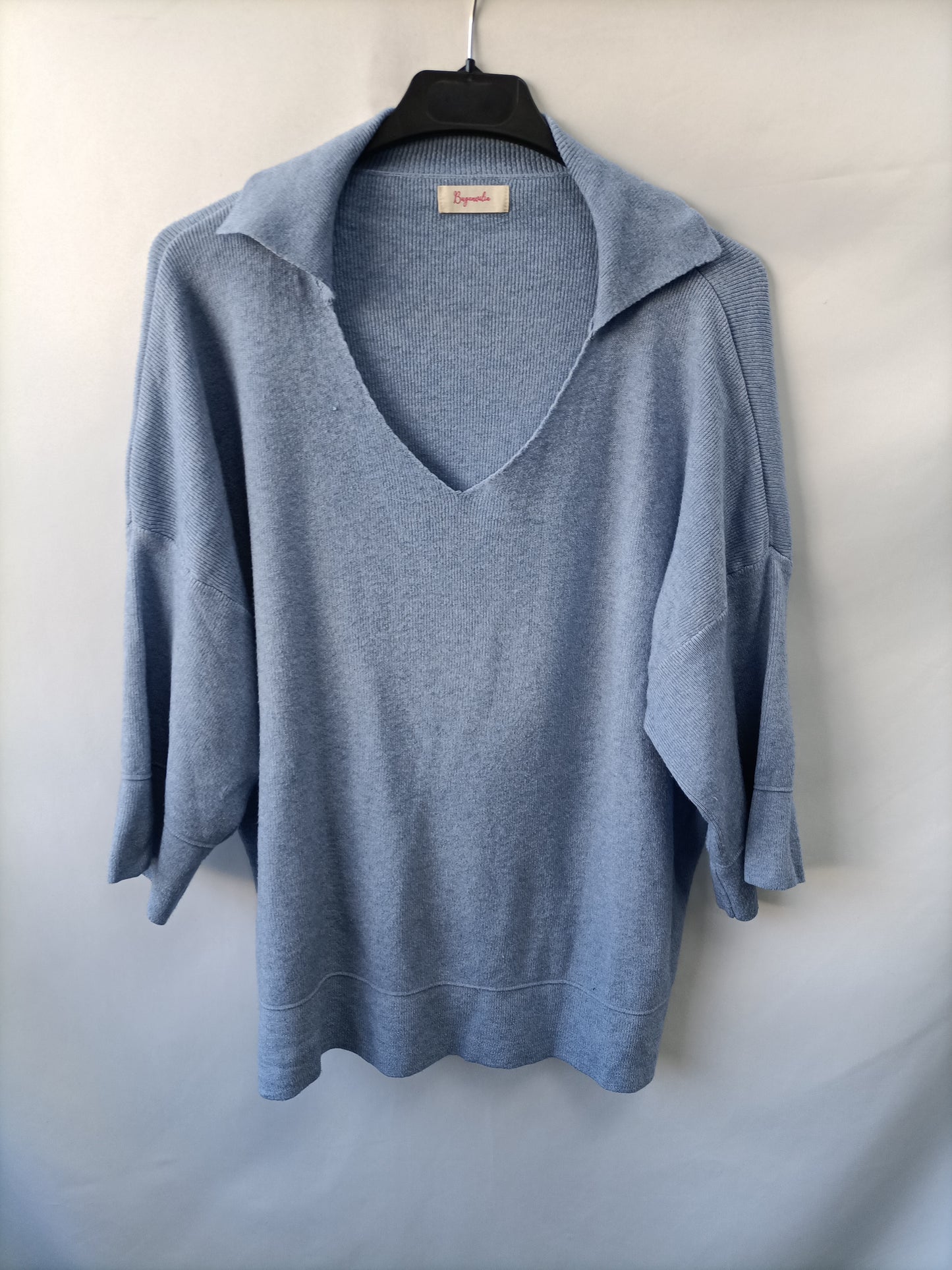 BUGANVILIA. Jersey azul polero T.u(m)