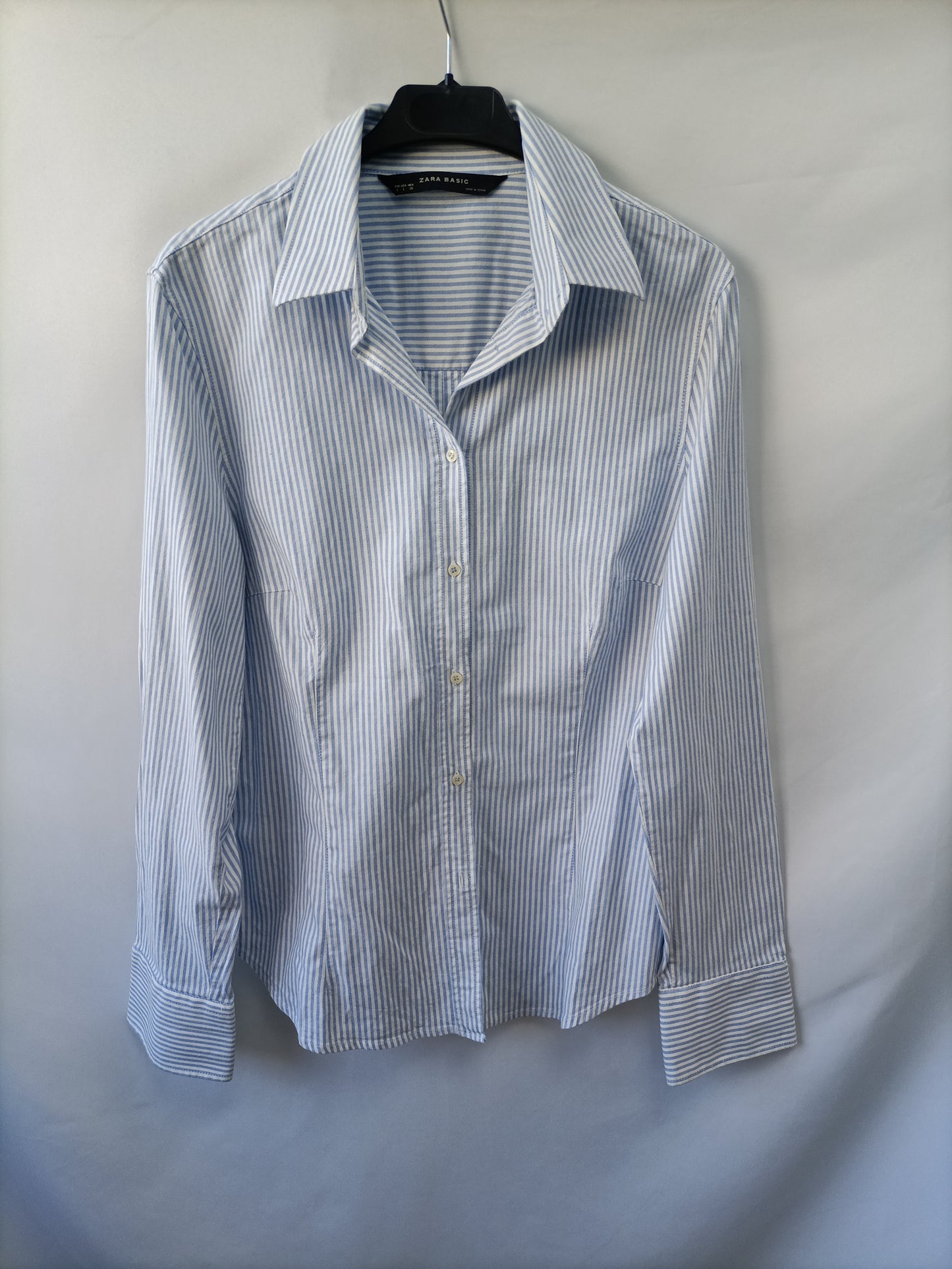 ZARA. Camisa rayas oxford T.l