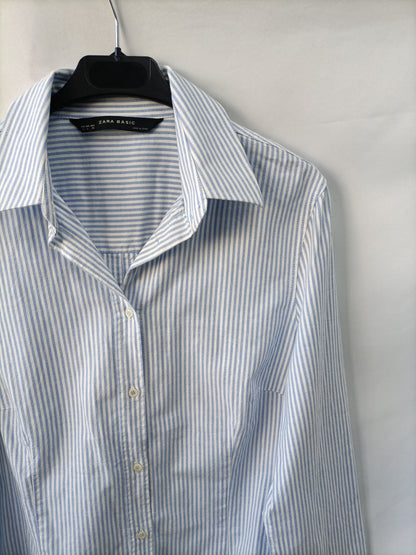 ZARA. Camisa rayas oxford T.l