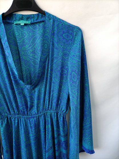 INDIA TOWN. Vestido largo amebas  T.m/l