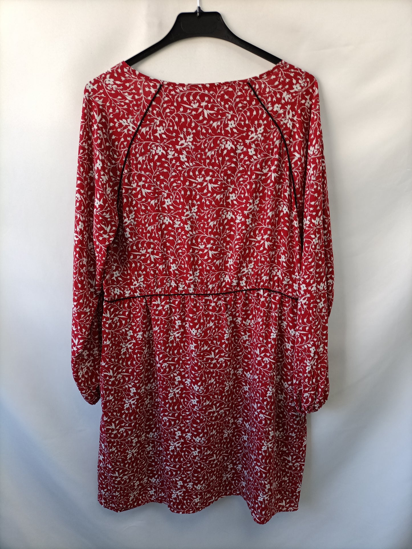 CORTEFIEL. Vestido rojo flores T.m