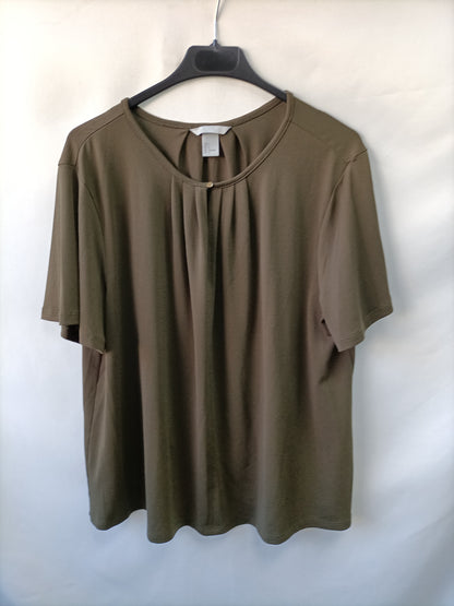 H&M. Blusa fluida verde T.l
