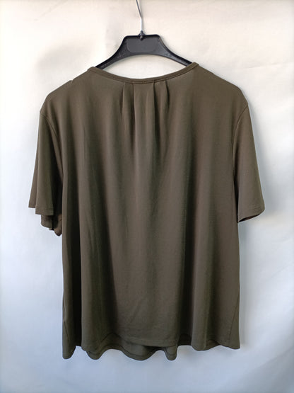 H&M. Blusa fluida verde T.l