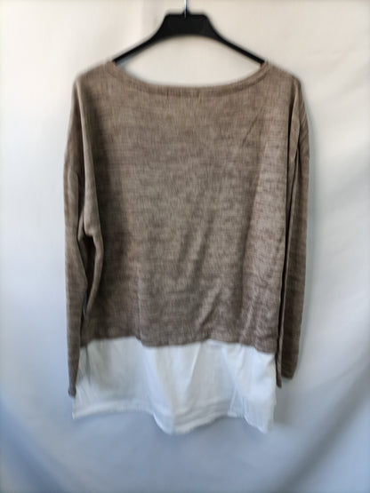 MANGO. Double textured top Tl