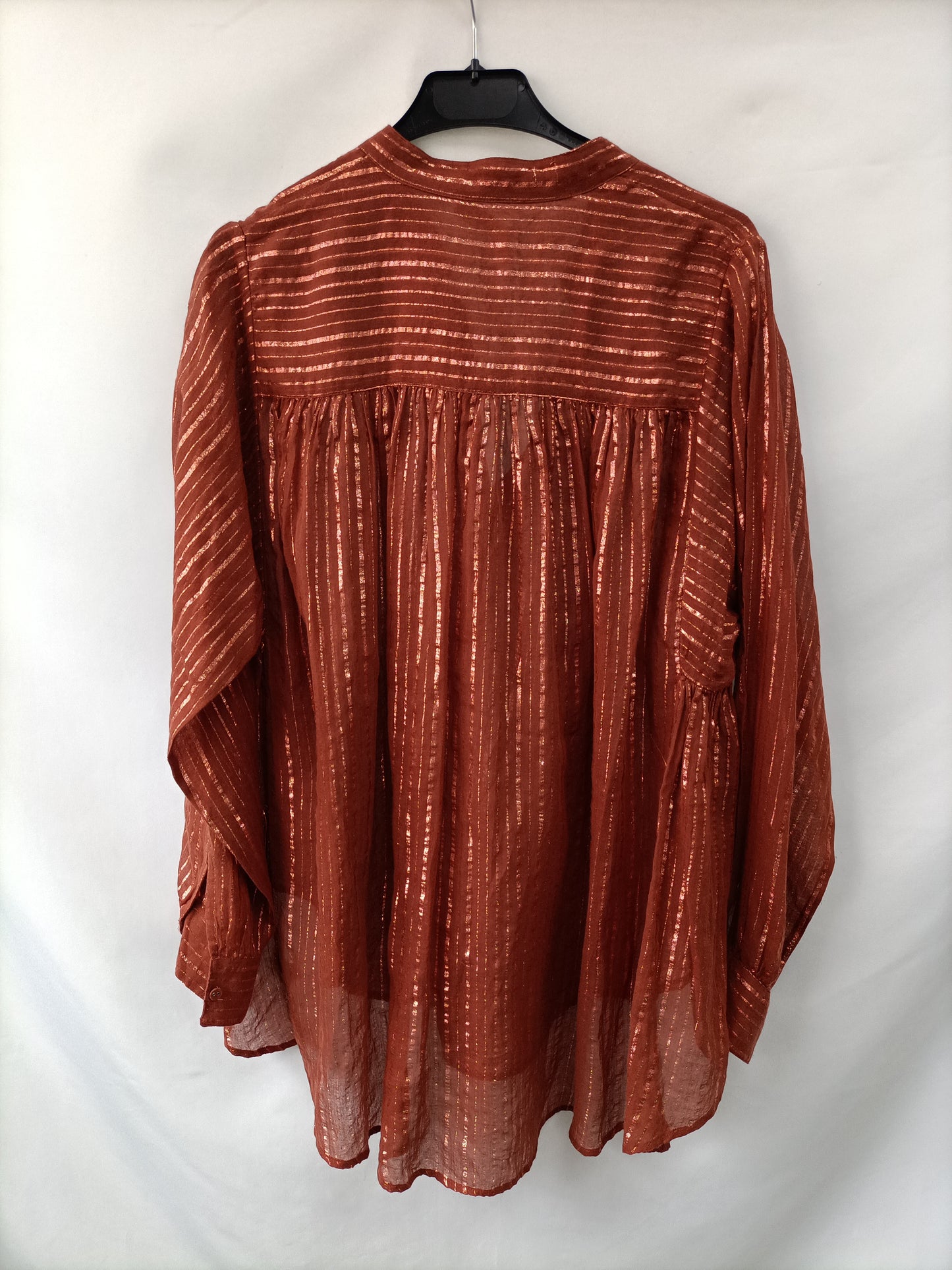 ULLA JOHNSON. Oversized striped blouse T.2 (m)