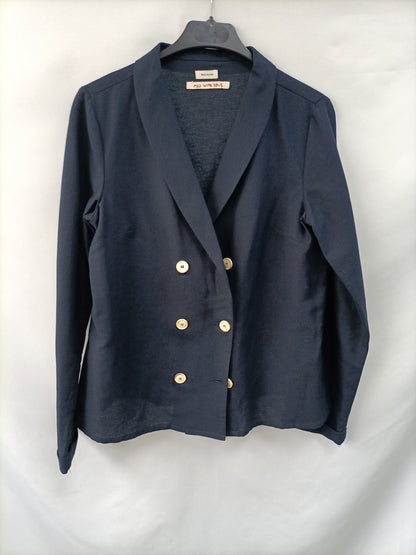 MED WIND. Blue crossed blouse/blazer Your(s)