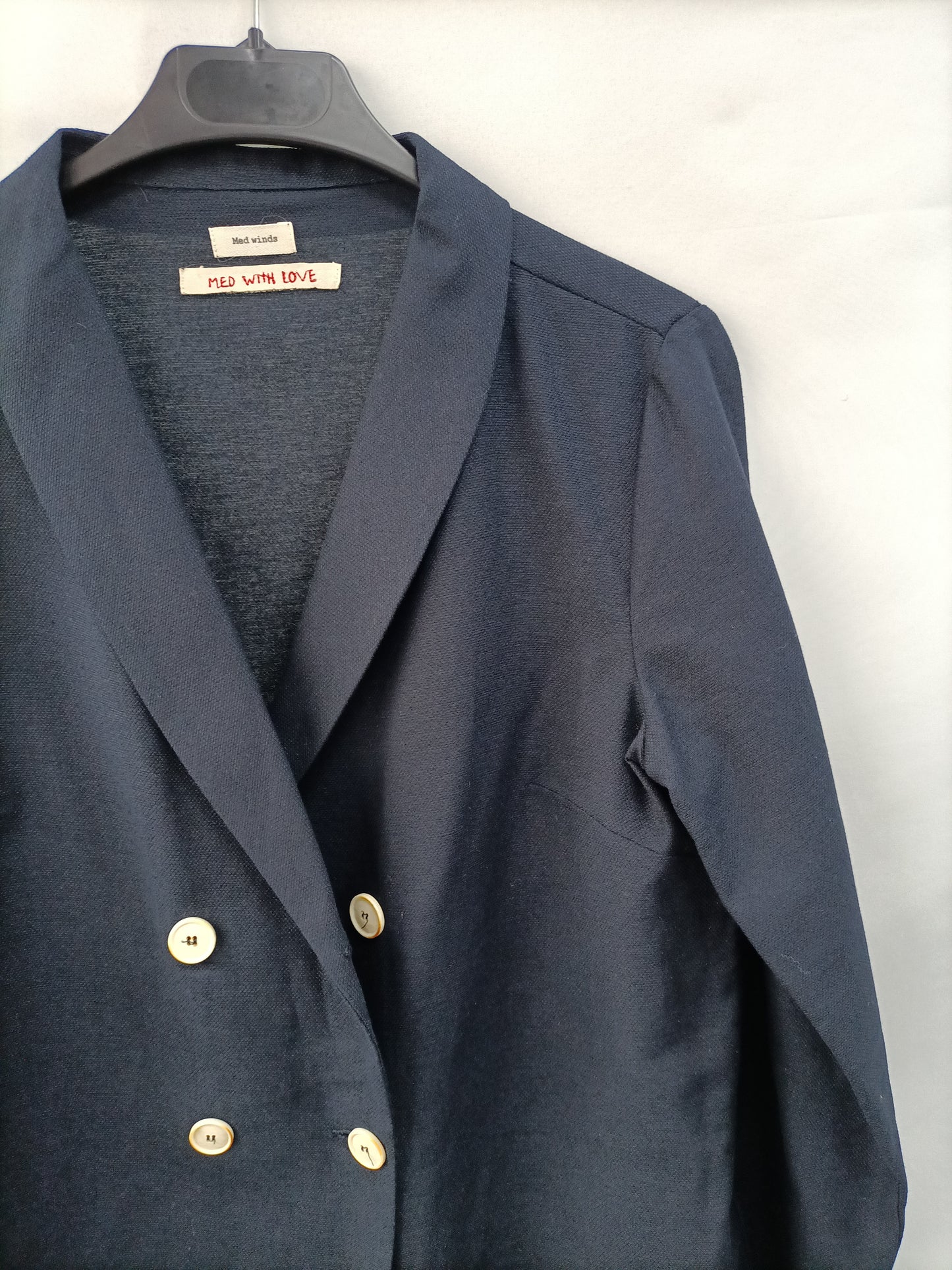 MED WIND. Blue crossed blouse/blazer Your(s)