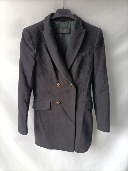 ZARA. Black double-breasted coat Tm