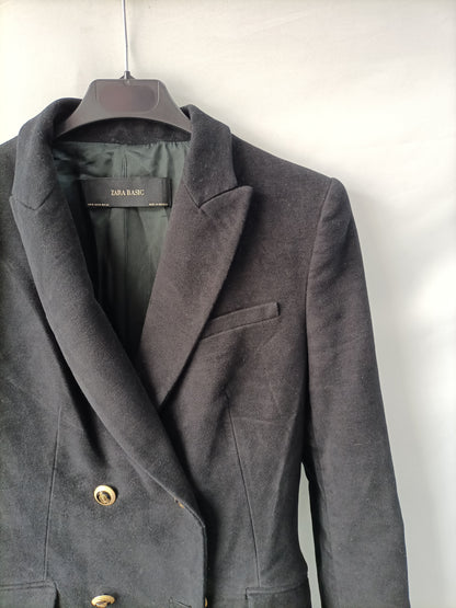 ZARA. Black double-breasted coat Tm