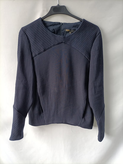 MAJE. Blue ribbed top S.1(s)