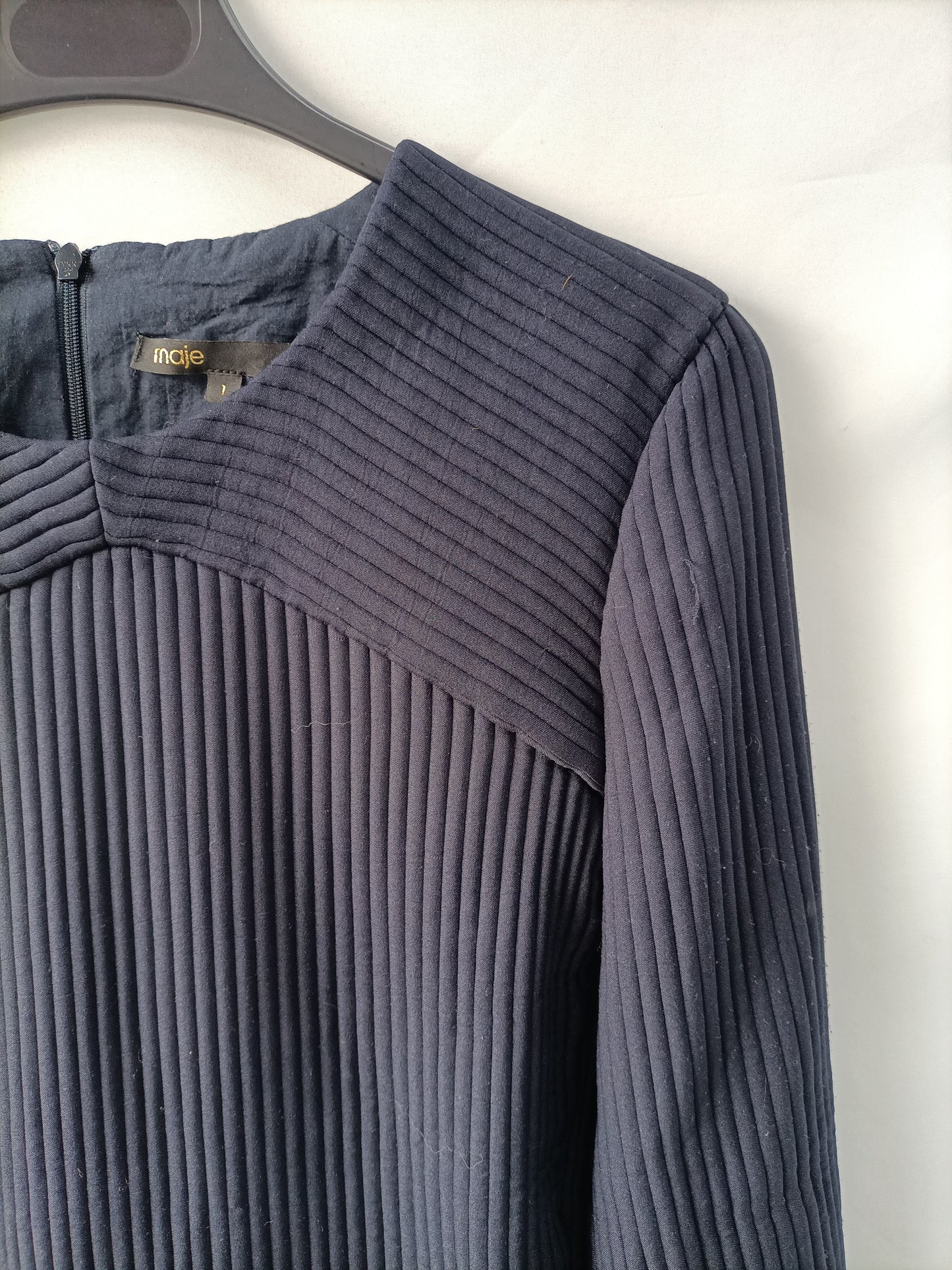MAJE. Blue ribbed top S.1(s)
